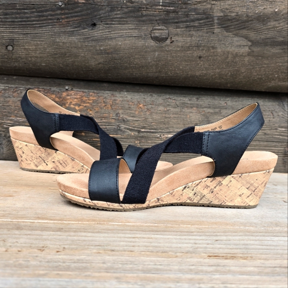Life Stride NEW Mexico Modern Coastal Minimalist Cork Wedge Comfort Sandal 7M - Picture 6 of 16